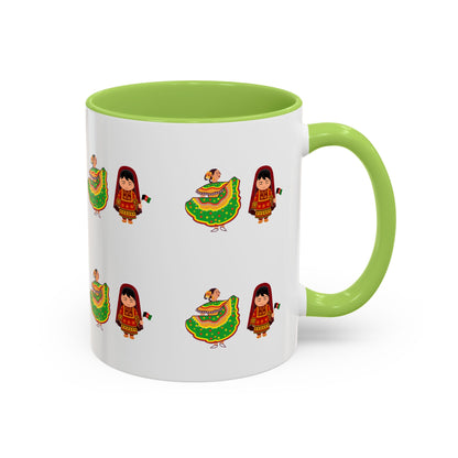 Mexican Folk Dance Accent Coffee Mug – Colorful Baile Jarabe Pattern (11/15oz)