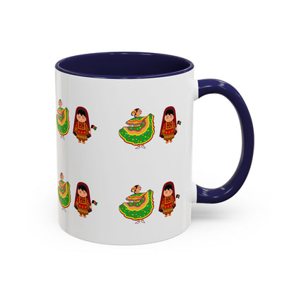 Mexican Folk Dance Accent Coffee Mug – Colorful Baile Jarabe Pattern (11/15oz)