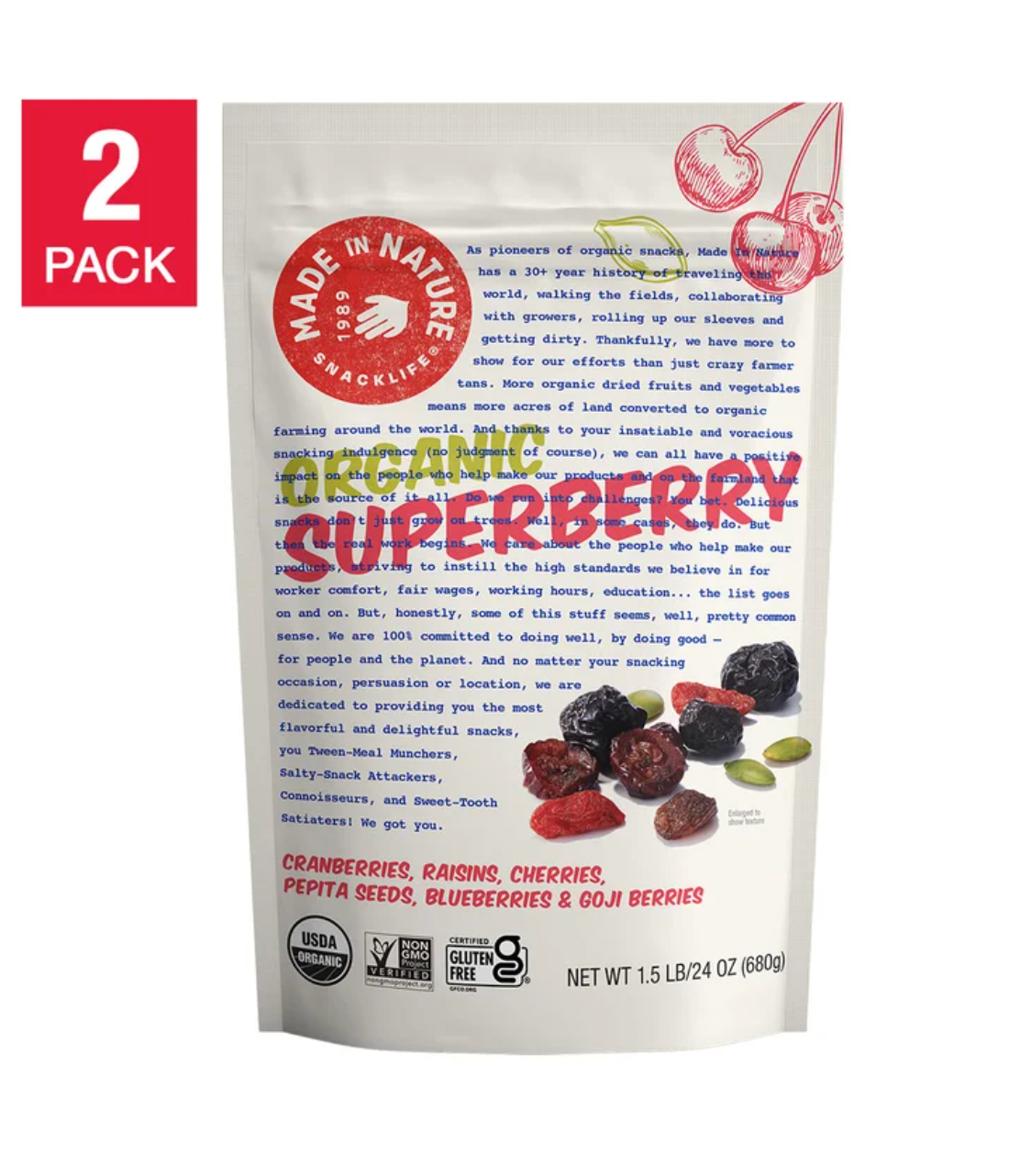 Made in Nature Organic Berry Fusion, 24 oz (2-Pack)