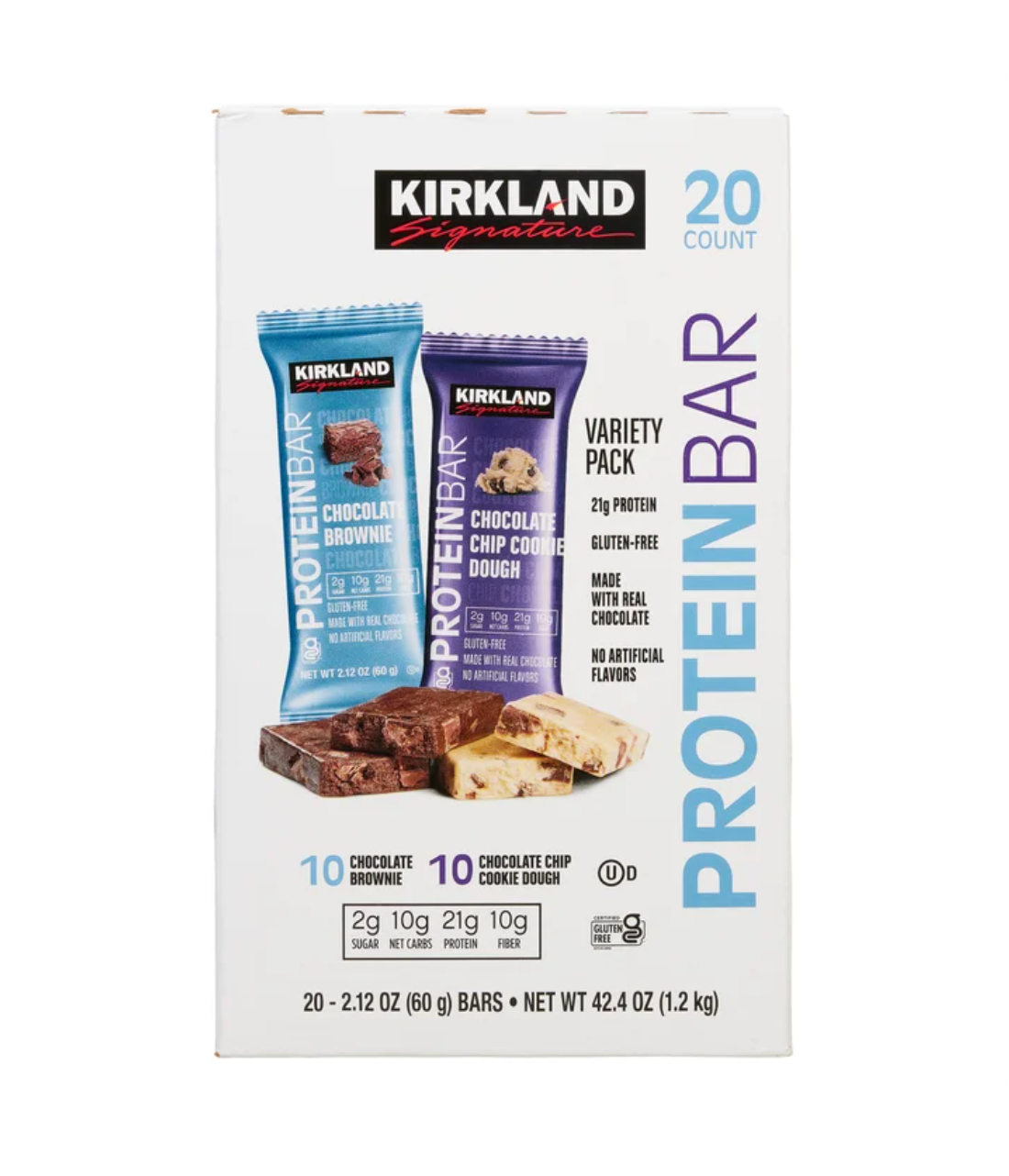 Kirkland Signature Protein Bar, Variety Pack, 2.12 oz (20-Count)